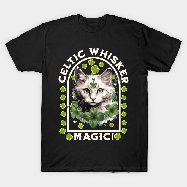 CELTIC WHISKER MAGIC Feline Kitty Design T-Shirt by ejsulu